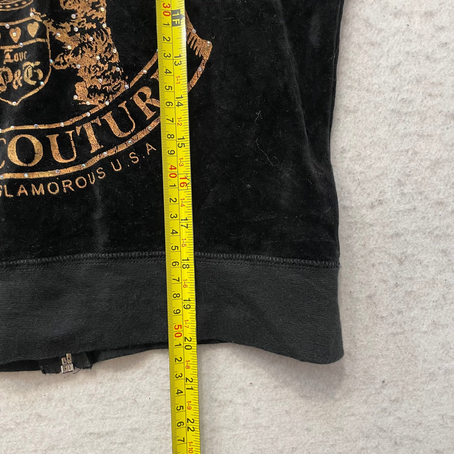 Vintage Juicy Couture Scottie Dogs Women Black Velour Zip-Up Track Jacket Size S