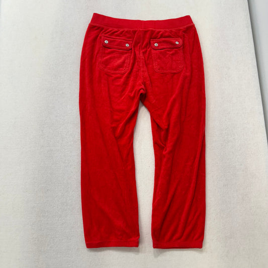 Vintage Juicy Couture rhinestone red terry cloth capris pants size M