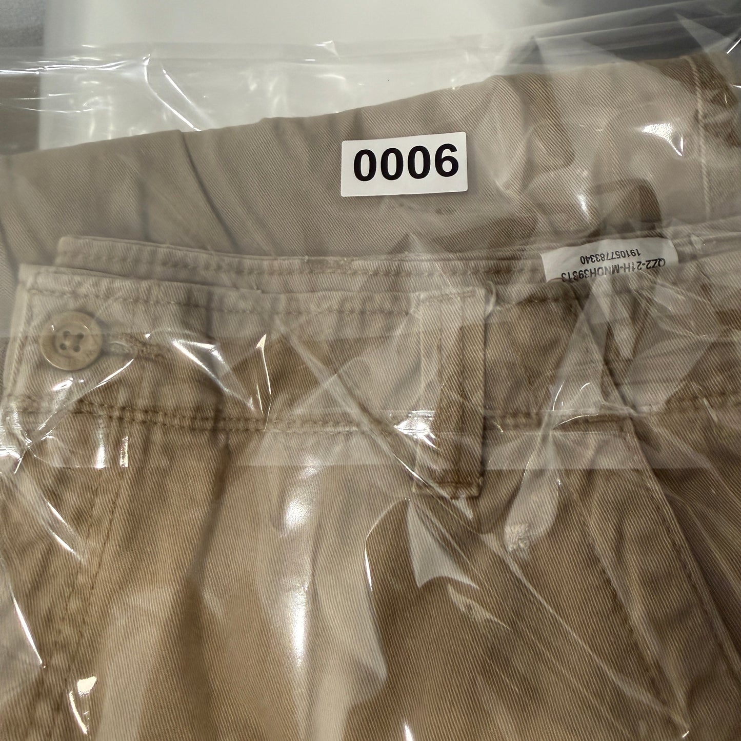 Wrangler Men's Khaki Cotton Relaxed Fit Cargo Pants Distressed Pocket Size 38x32