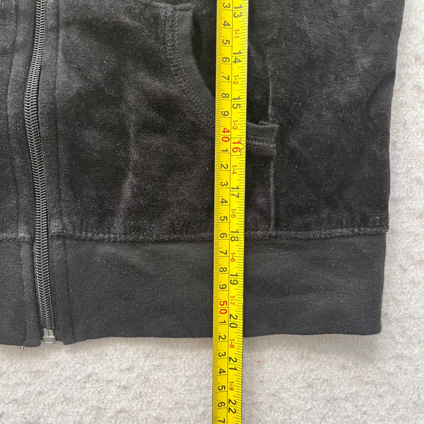 Vintage Juicy Couture Scottie Dogs Women's Black Velour Zip-Up Hoodie Y2k Size L