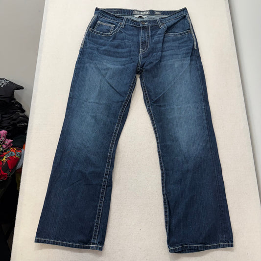 BKE Tyler Men's Dark Indigo Denim Bootleg Jeans Signature Pockets Y2K Size 36R
