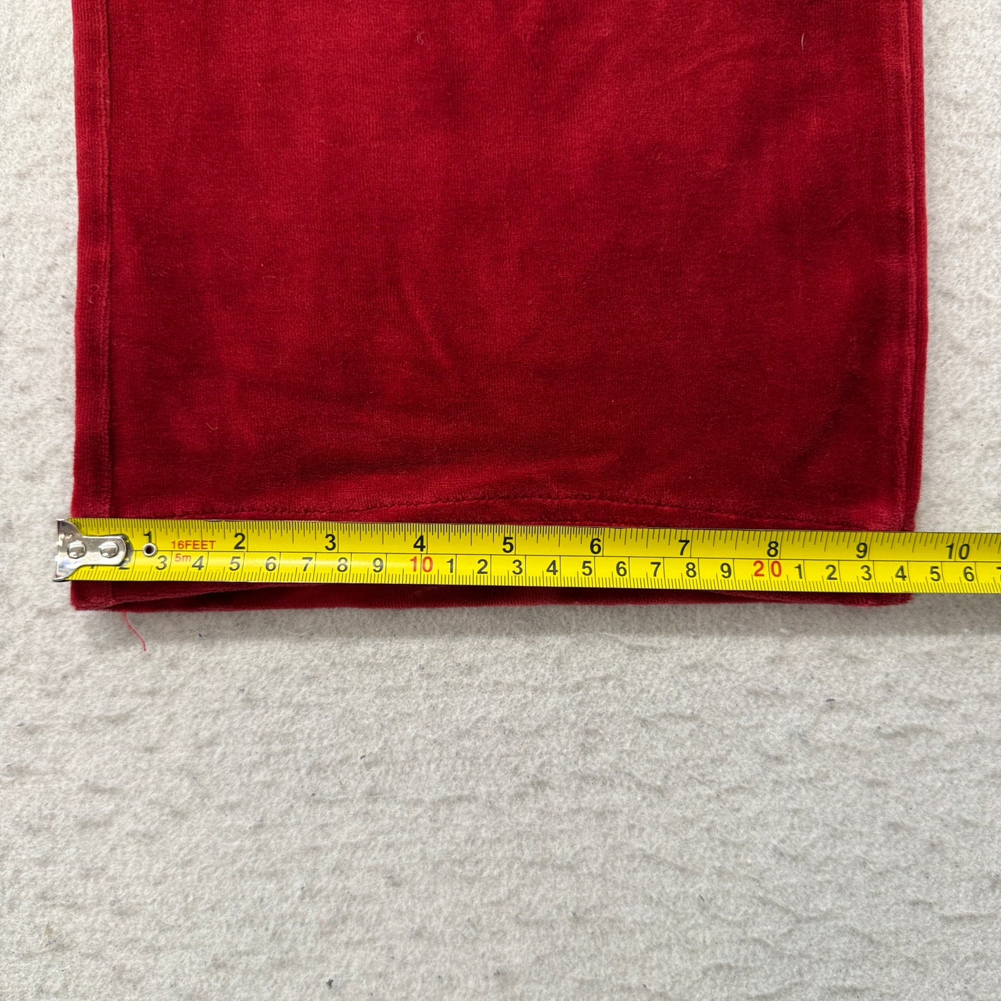 Juicy Couture Women's Red Velour Tracksuit Set Hoodie & Flared Pant Size M