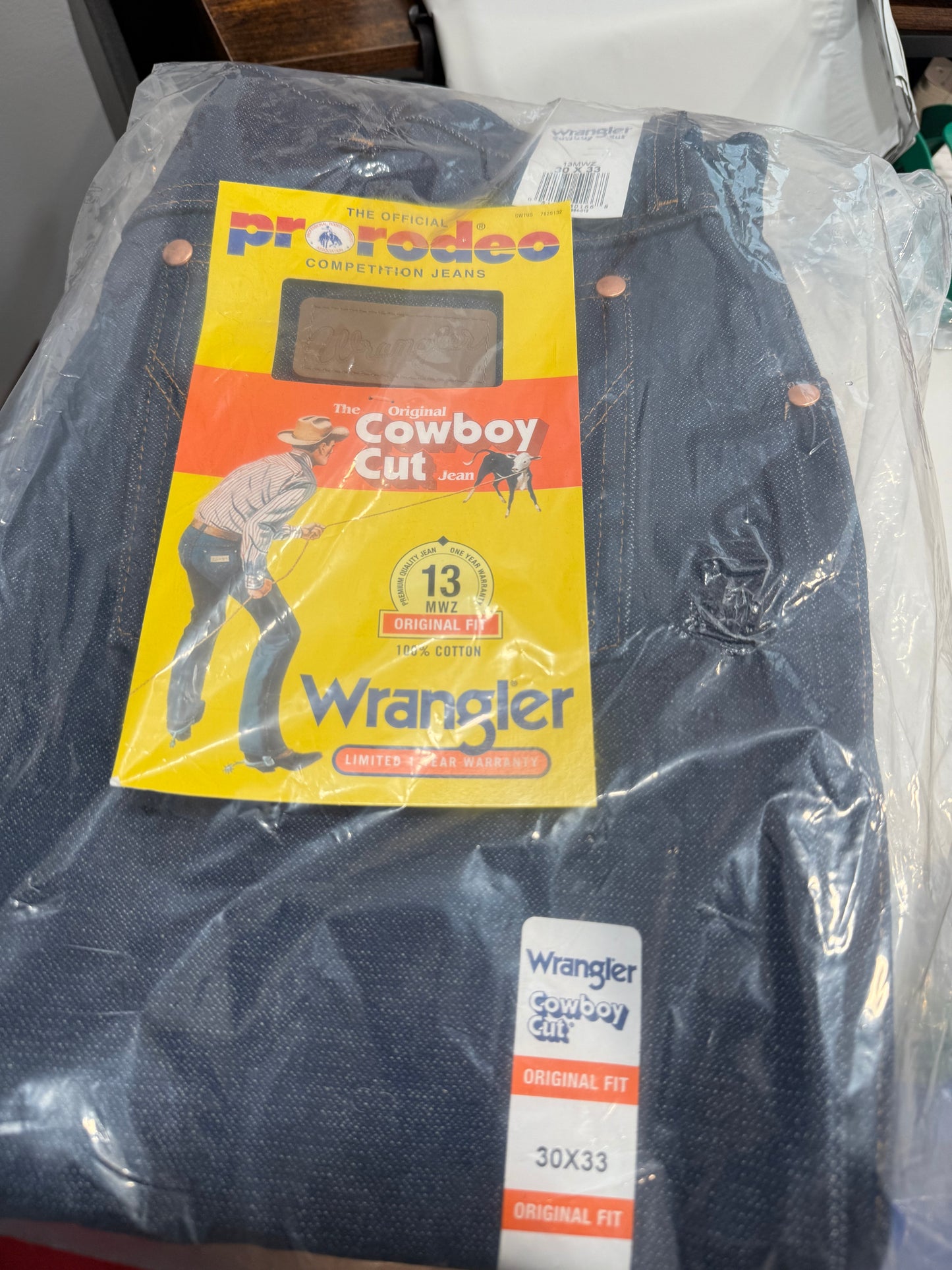 WRANGLER Original Cowboy Cut 13MWZ 100% Cotton Jeans 30x33