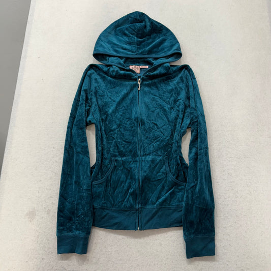Vintage Juicy Couture "Scottie Dogs" Women's Deep Lagoon Full Zip Hoodie Size L