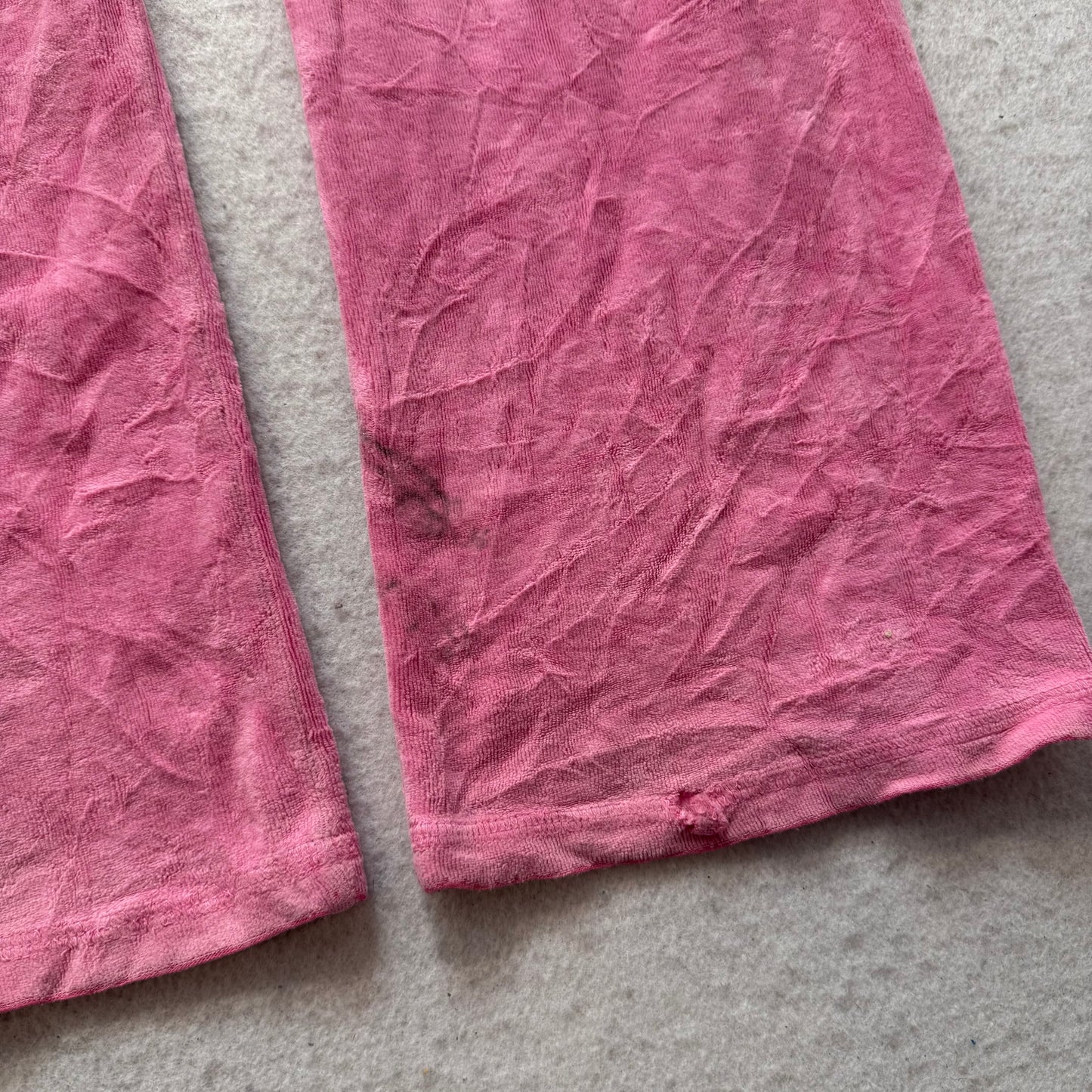 Juicy Couture Kid's Pink Velour Flared Track Pants Signature Logo Casual Size S