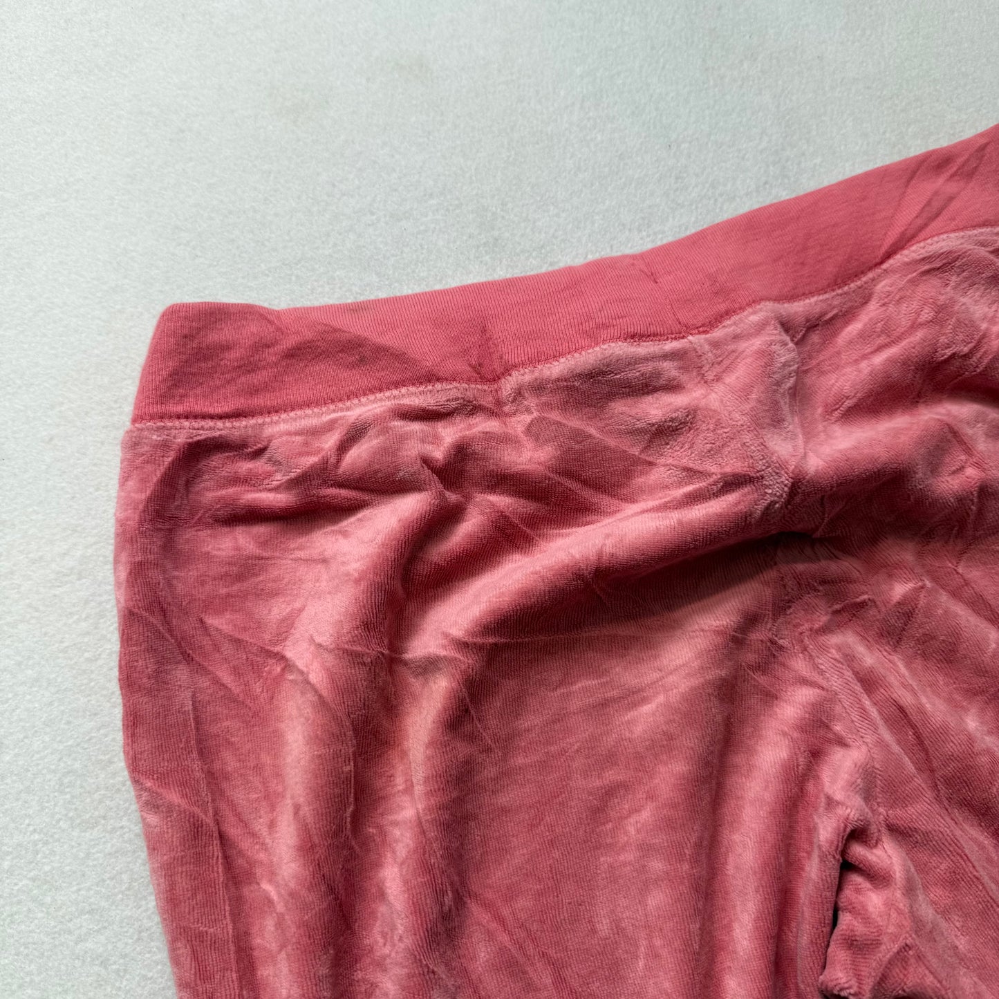 Juicy Couture Women's Pink Velour Flare Leg Track Pants Drawstring Y2K Size M
