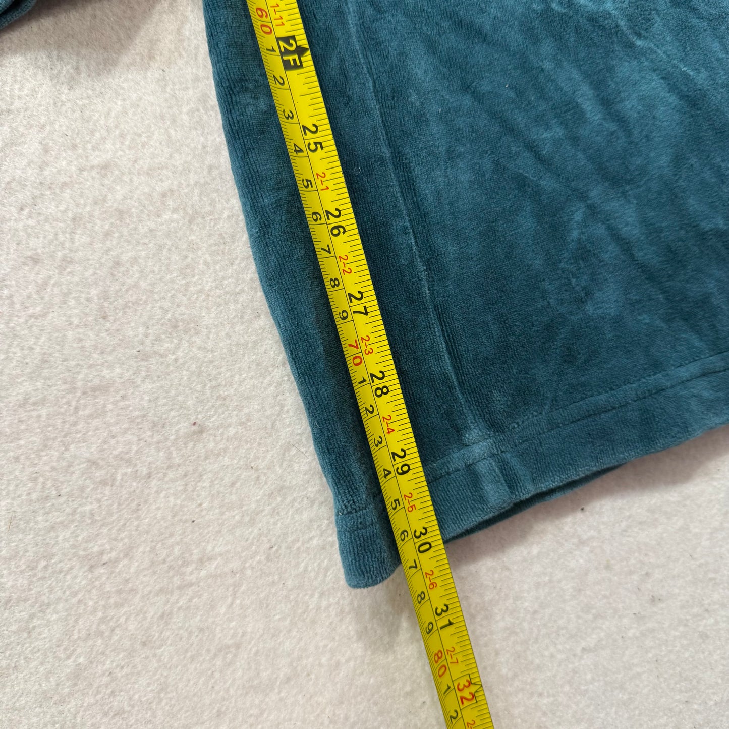 Juicy Couture Women's Teal Blue Velour Flared Track Pants Low Rise Size XL