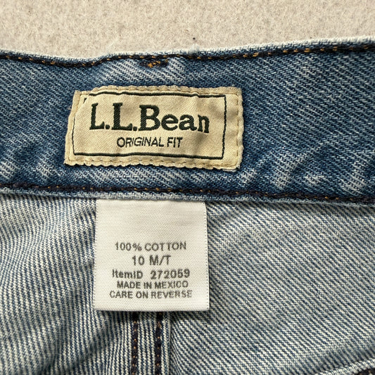 L.L.Bean Original Fit Women's Blue Straight Denim Jeans Zip-Fly Classic Size 10