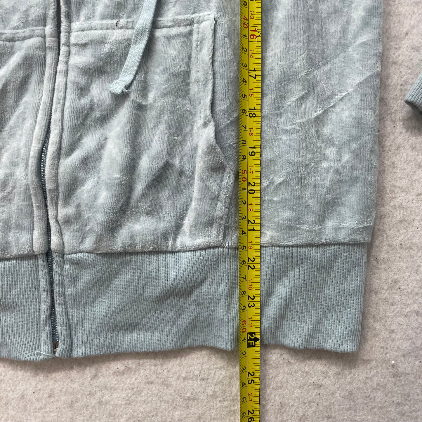 Juicy Couture Women's Mint Velour Full Zip Hoodie Pockets Drawstring Y2k Size XL