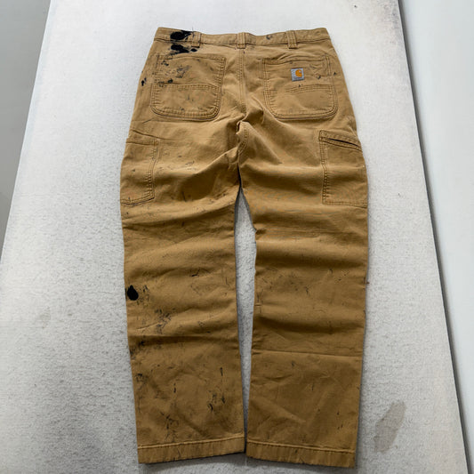 Carhartt Men's Khaki Cargo Pants Relaxed Fit Pockets Classic Workwear Size 36x32
