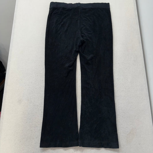Juicy Couture Women's Black Terrycloth Flared Track Pant Loungewear Y2k Size M