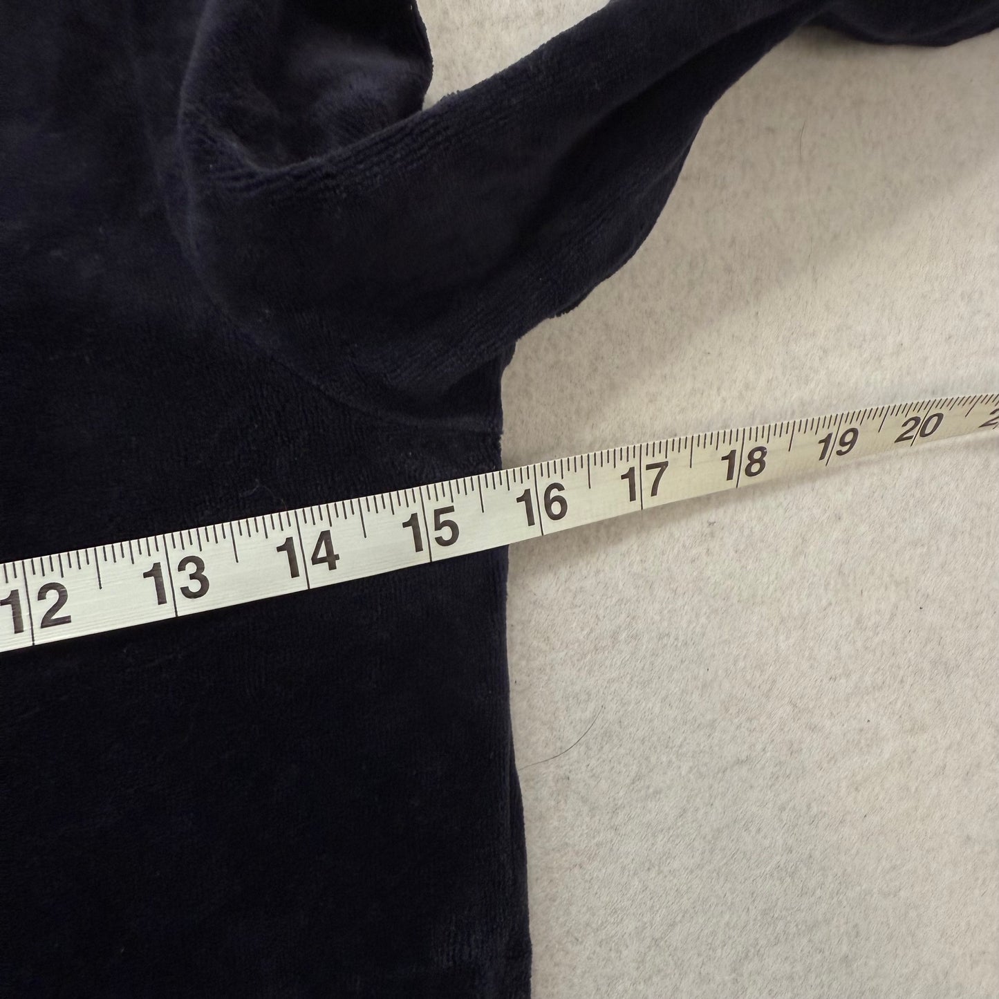 Vintage Juicy Couture Navy Velour Full Zip Hoodie Kangaroo Pocket Size XS