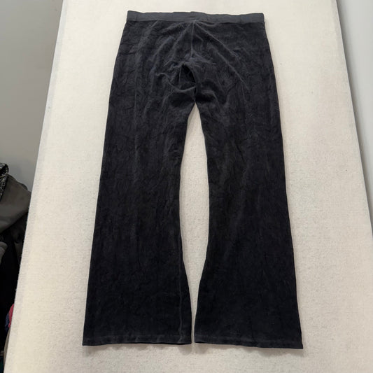 2003 Vintage Juicy Couture Womens Black Velour Flared Track Pant Low Rise Size L