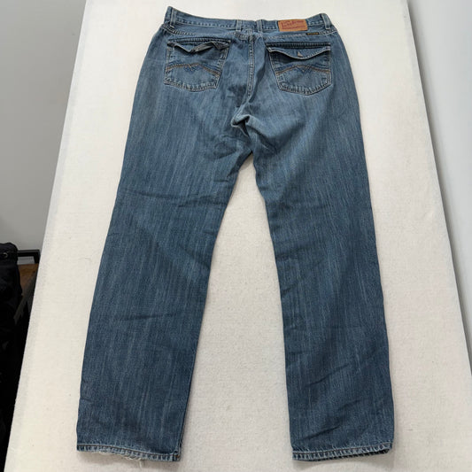 Lucky Brand Men's Blue Denim Jeans Button-Flap Back Pockets Mid-Rise Size 36