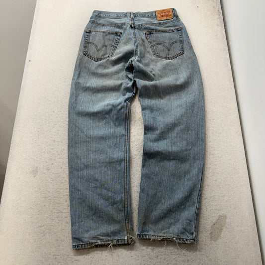 Levi's 550 Men's Blue Relaxed Fit Denim Jeans Pockets Distressed Size W33xL32