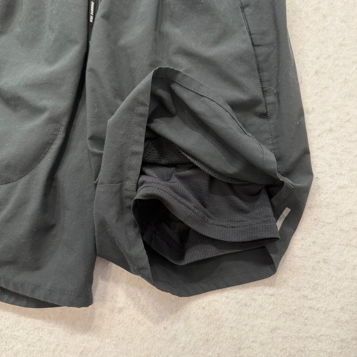 Nike Dri Fit Men's Black Flex Stride 5 Athletic Running Shorts Drawstring Size S