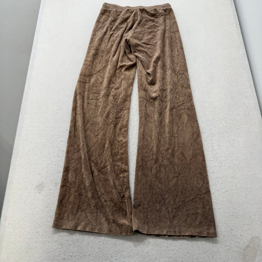 2003 Vintage Juicy Couture Women's Brown Velour Flared Track Pant Preppy Size M