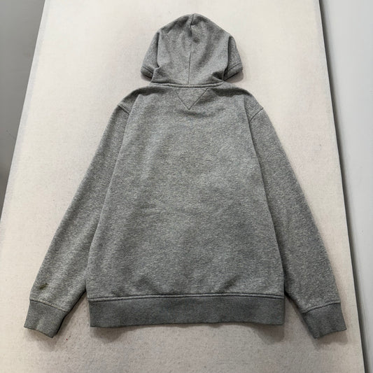 Tommy Jeans Men's Gray Cotton Blend Pullover Hoodie Kangaroo Pocket Logo Size L
