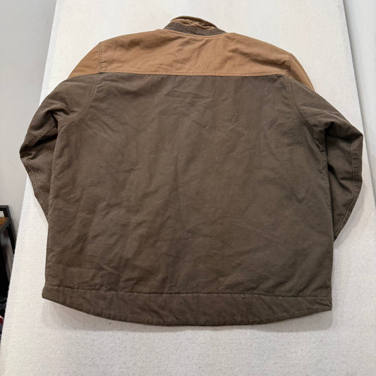 Dri Duck Farwest Fabrication Mens Brown Horizon Canvas Work Jacket Logo Size 2XL