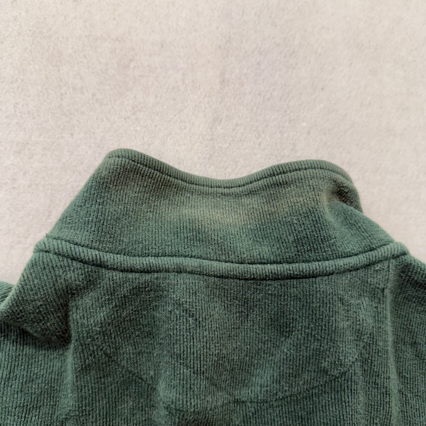 Chaps Ralph Lauren Men's Pine Green Cotton Pullover Sweater Quarter Zip Size XL