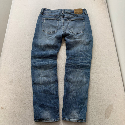 American Eagle Ne(x)t Level Airflex Men Blue Ripped Denim Jeans Classic Size W34