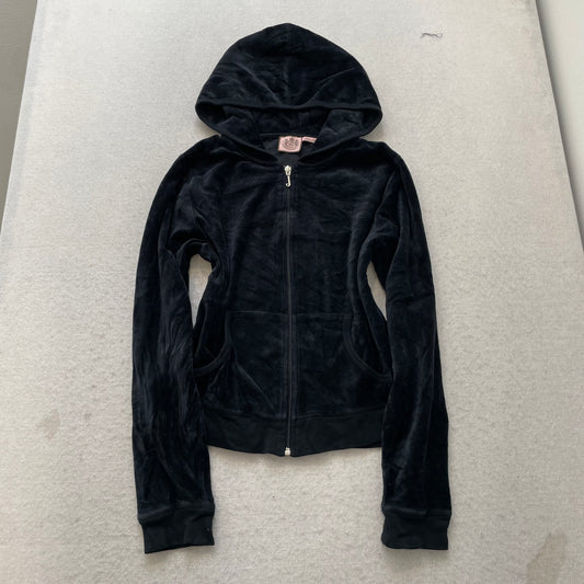 Vintage Juicy Couture Scottie Dogs Womens Black Velour Tracksuit Set Logo Size L