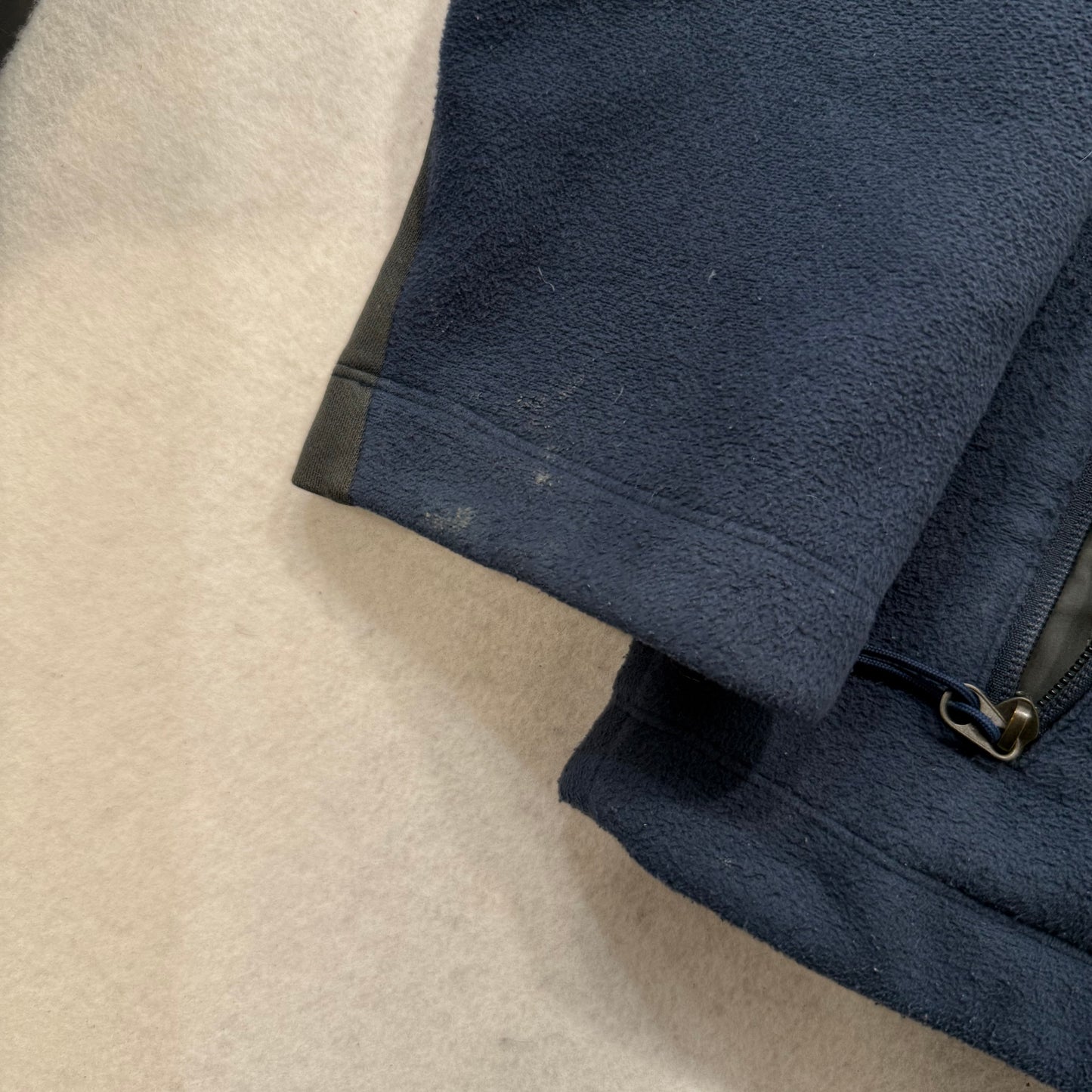 The North Face Navy Blue Full Zip Fleece Jacket Zip Pockets Size L