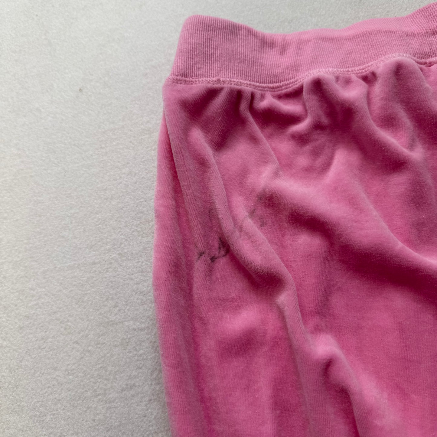 Vintage Juicy Couture Women's Pink Velour Flared Leg Track Pants Pockets Size L