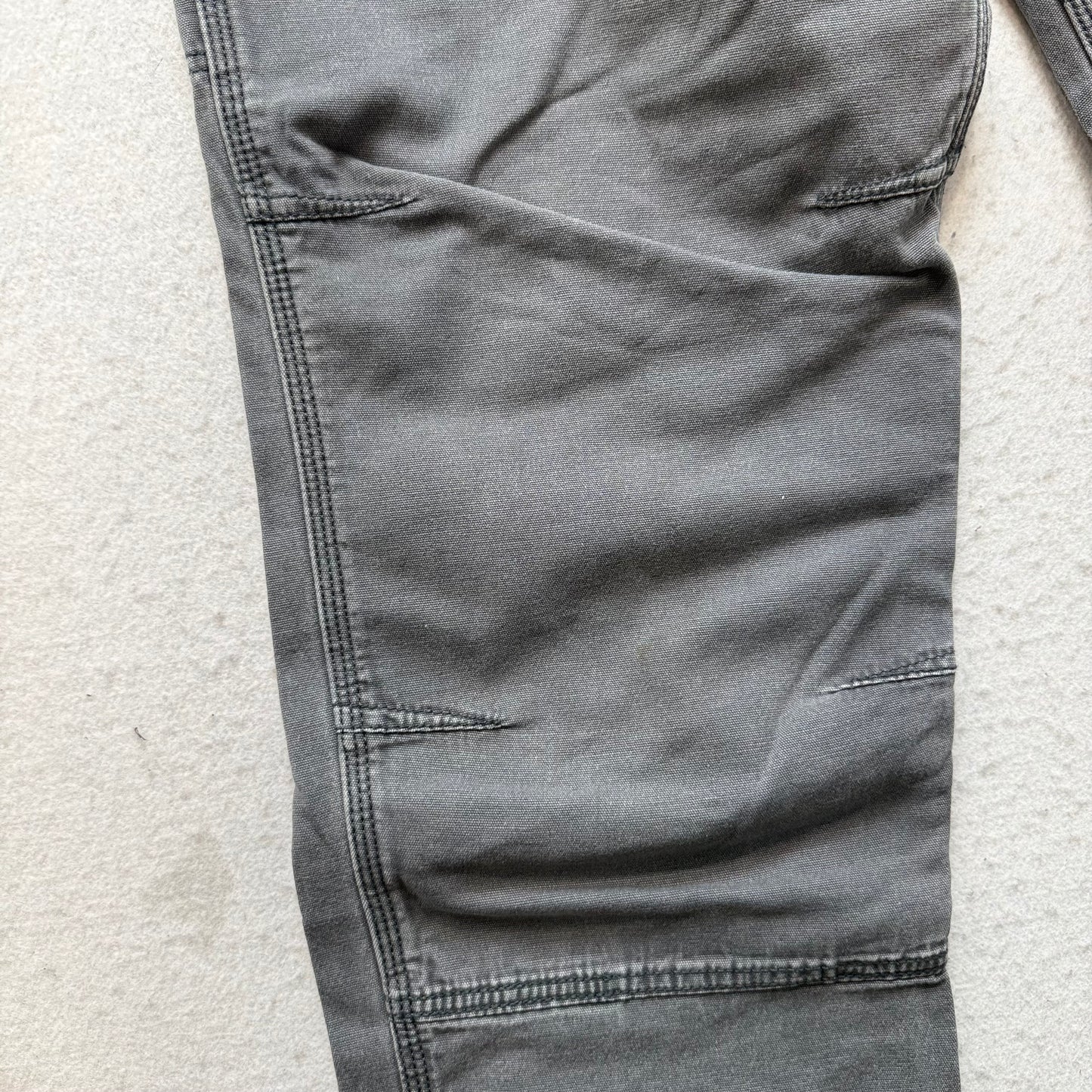 Carhartt Relaxed Fit Men's Gray Washed-Duck Double Knee Work Pants Size 38x30