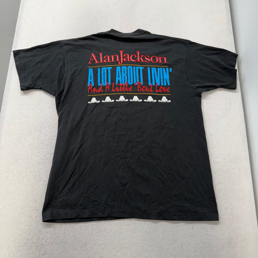 Fruit Of The Loom Alan Jackson Men's Black Cotton T-Shirt Graphic Tee Size XL