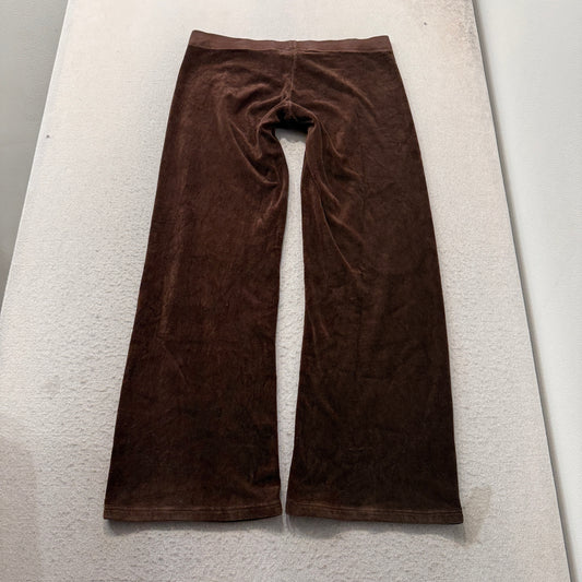 2003 Vintage Juicy Couture Women's Dark Brown Velour Flared Track Pants Size L