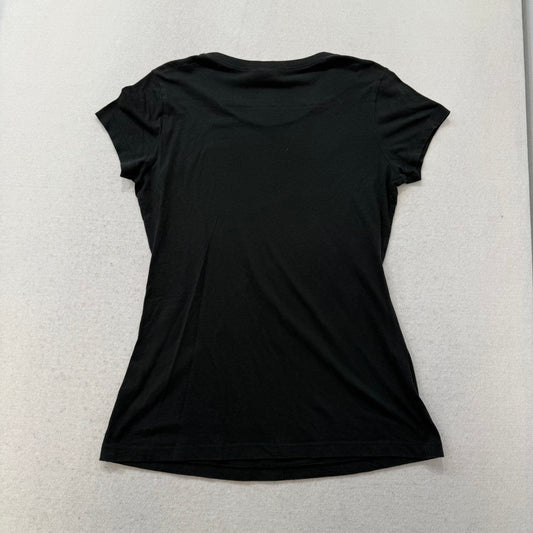 Vintage Womens Black "Faith" Cross Graphic T-Shirt Grunge Rhinestone Tee Size XL