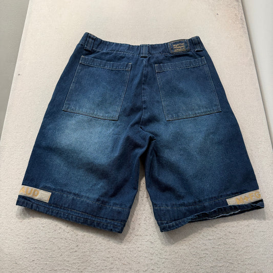 Marithe Francois Girbaud Men's Blue Denim Cargo Shorts Tape Shuttle Y2K Size 40