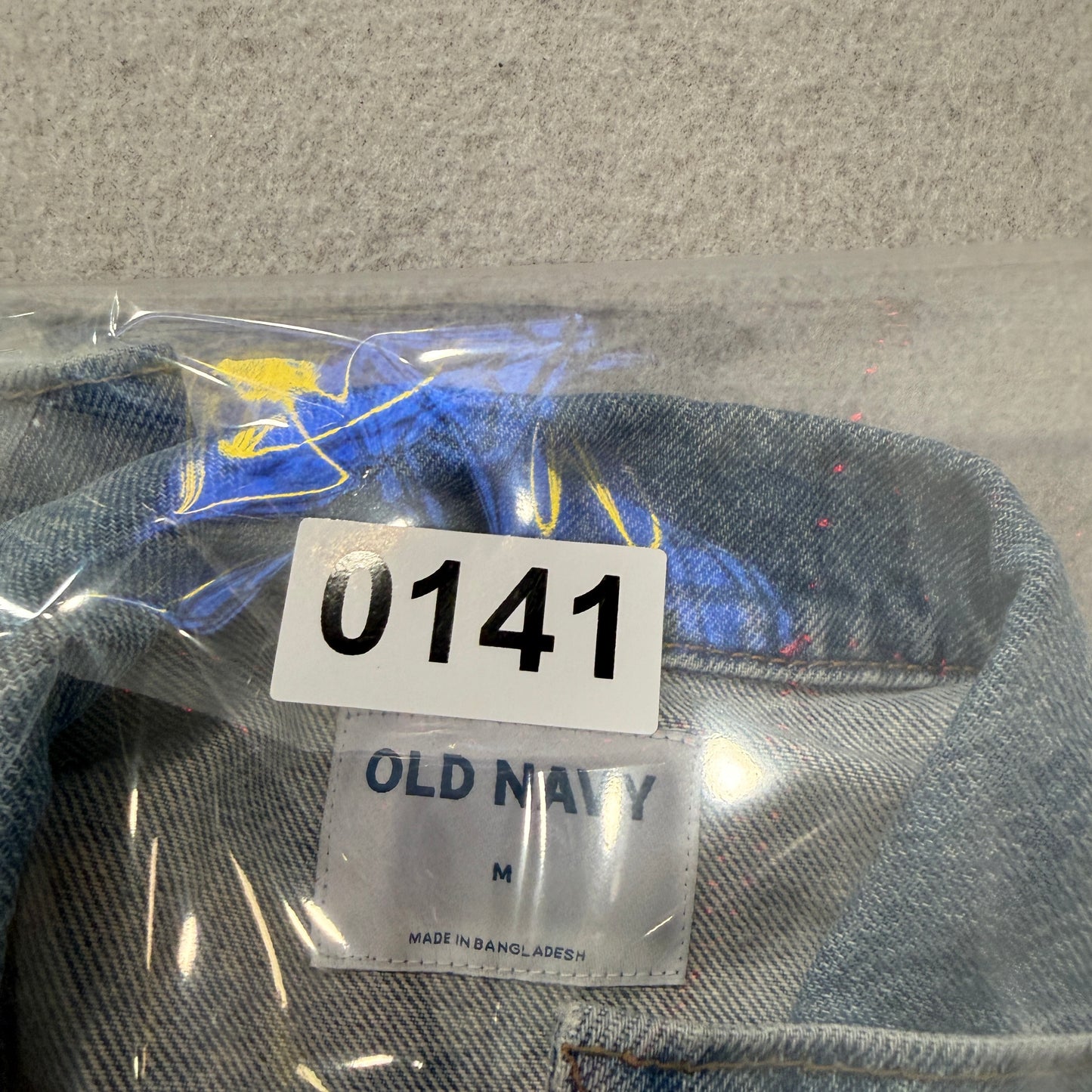 Old Navy Women's Blue Cropped Denim Jacket Long Sleeve Pockets Classic Size M