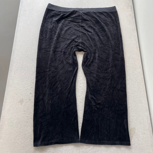Juicy Couture Black Label Womens Navy Velour Wide Track Pants Loungewear Size 3X