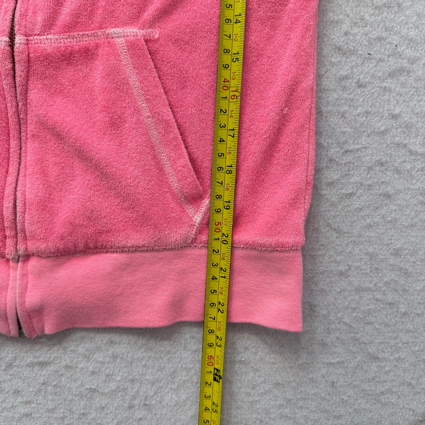 Victoria's Secret PINK Women's Pink Terry Cloth Zip-Up Hoodie Pockets Size M