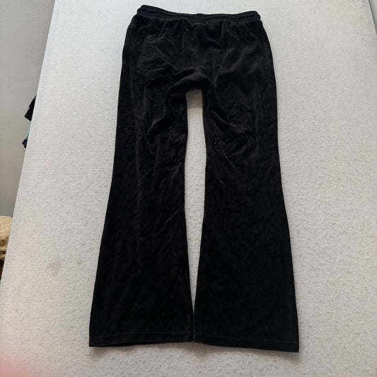 Vintage Juicy Couture Womens Charcoal Velour Flared Track Pant Drawstring Size S
