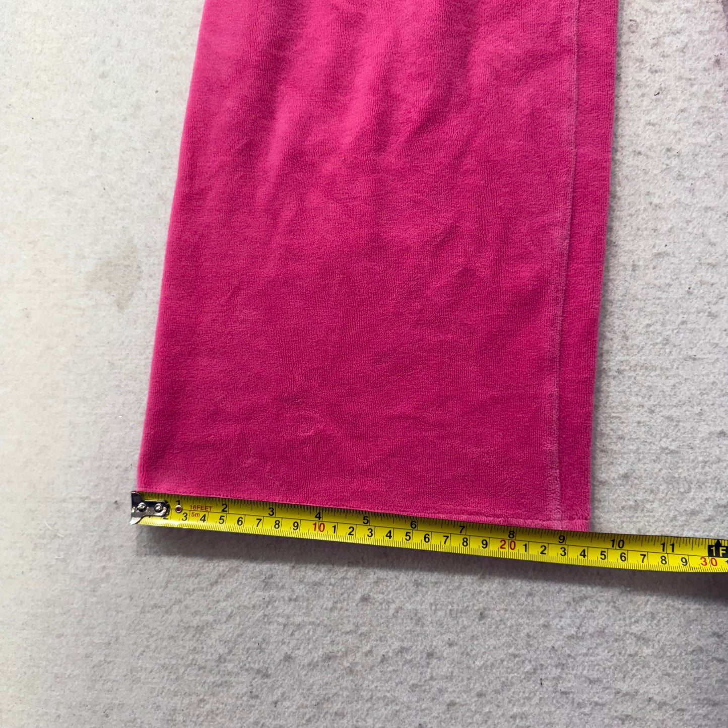 Vintage Juicy Couture Women Hot Pink Velour Flared Track Pants Loungewear Size S