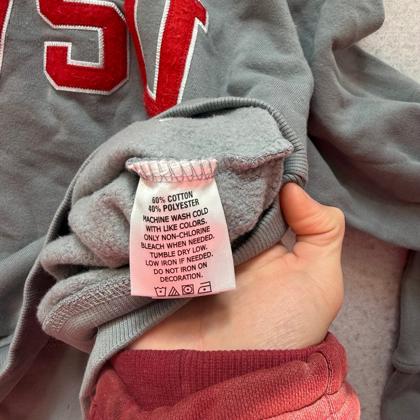 Pressbox Washington State University Women's Gray Red 1/4-Zip Sweatshirt Size S