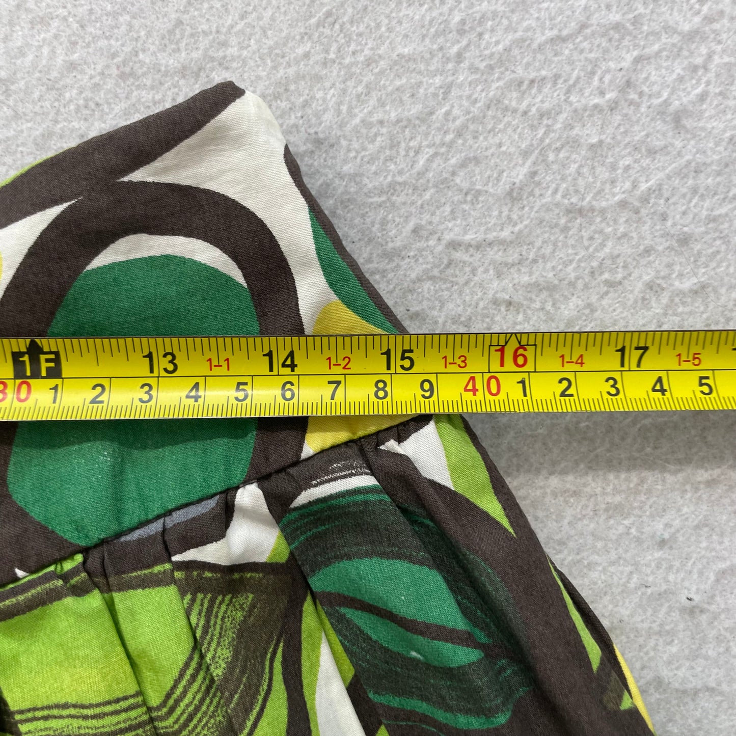 Zara Basic Women's Green Cotton Pleated A-Line Skirt Abstract Leaf Print Size S