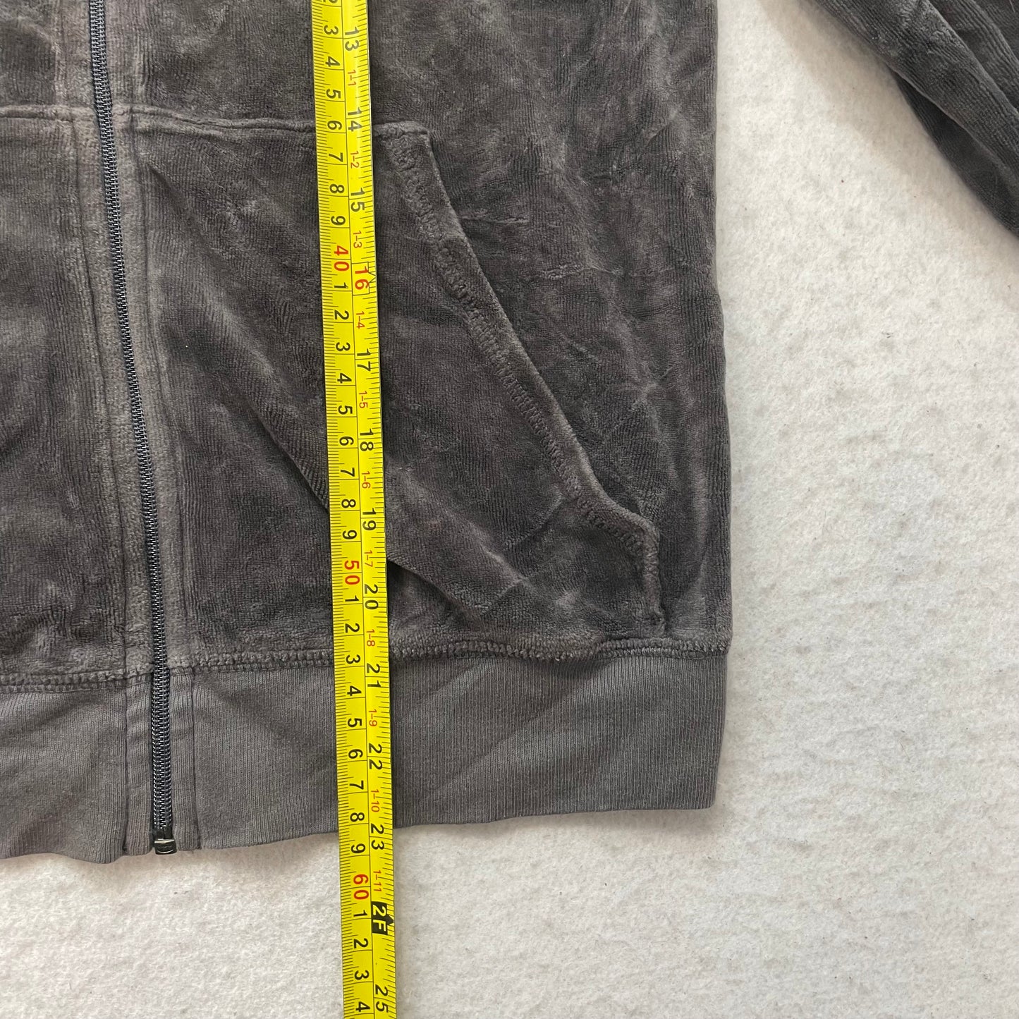 Vintage Juicy Couture Women's Dark Brown Velour Full Zip Track Jacket Size L