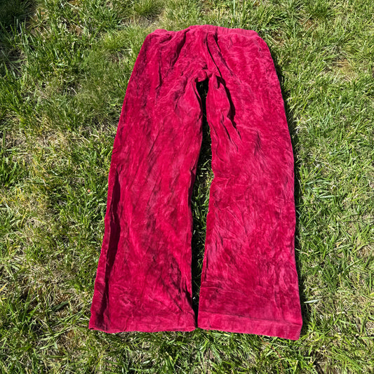 Juicy Couture Women's Hot Pink Velour Flared Leg Track Pant Drawstring Size M