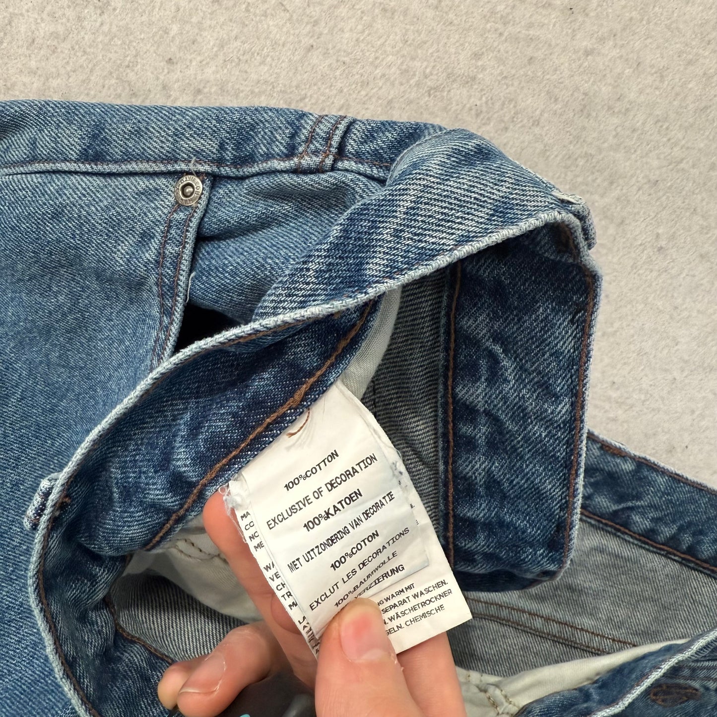 Harley Davidson Traditional Men's Medium Blue Denim Wide Leg Baggy Jeans Size 44