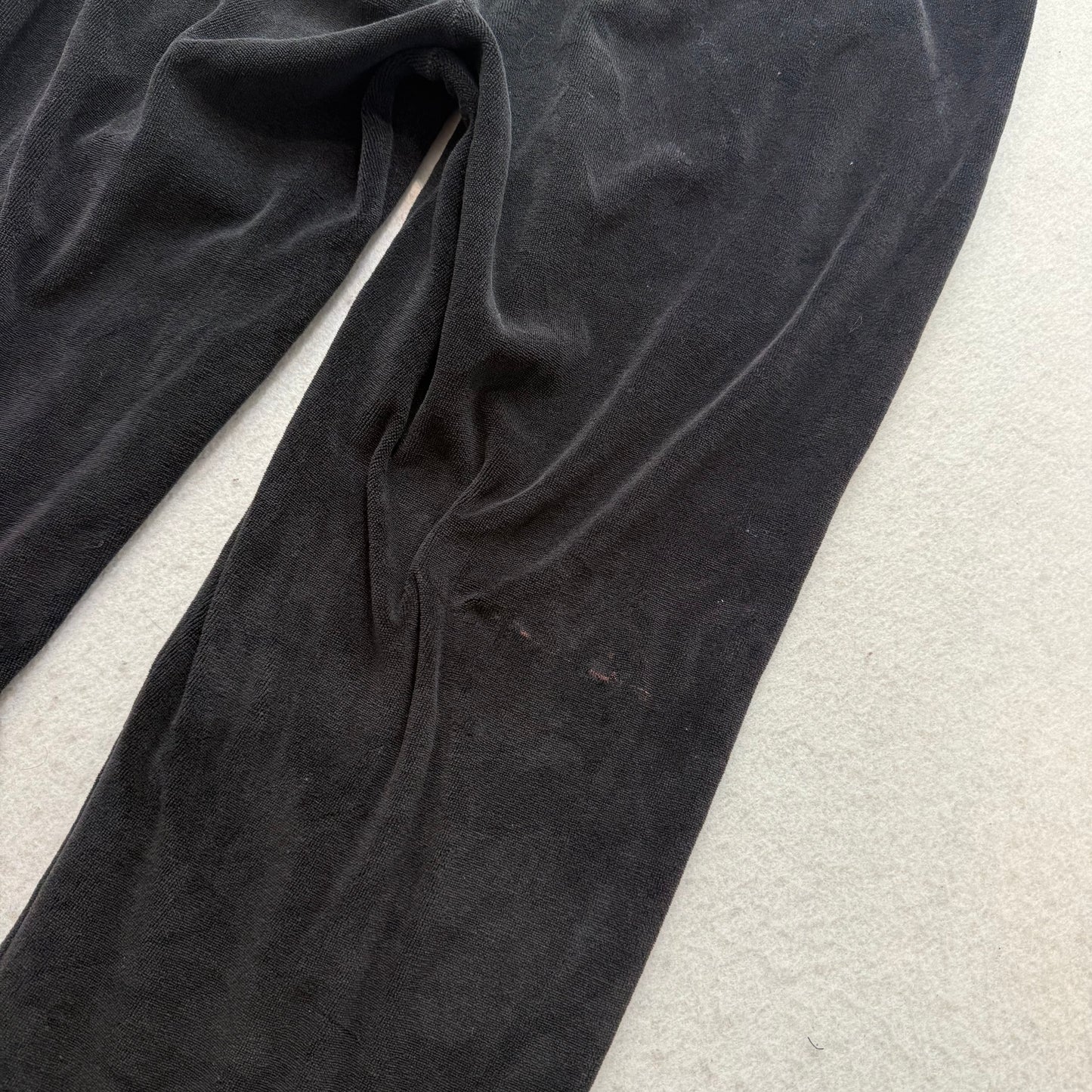 Juicy Couture Women Black Velour Flared Track Pants Drawstring Loungewear Size M