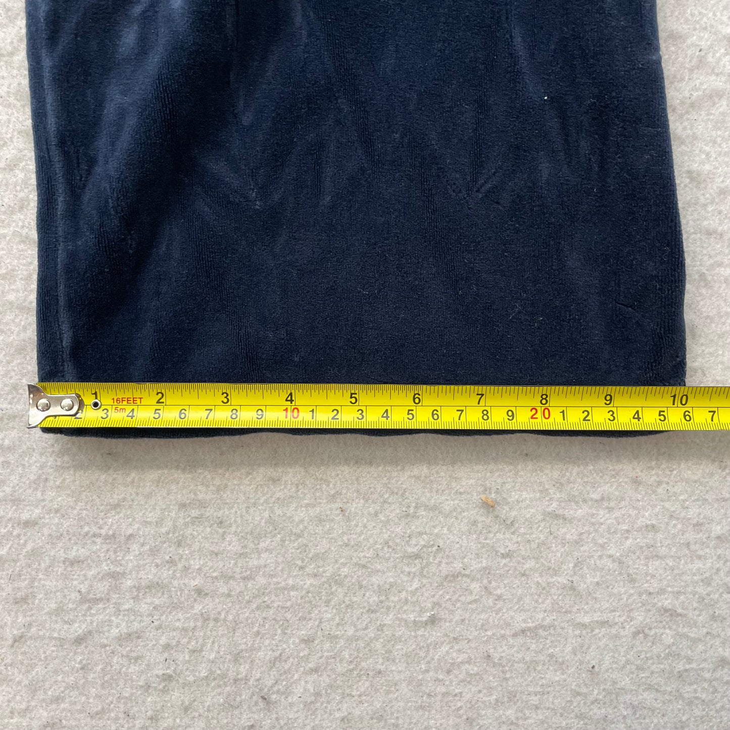 Vintage Juicy Couture Women Navy Blue Velour Flared Track Pant Drawstring Size L
