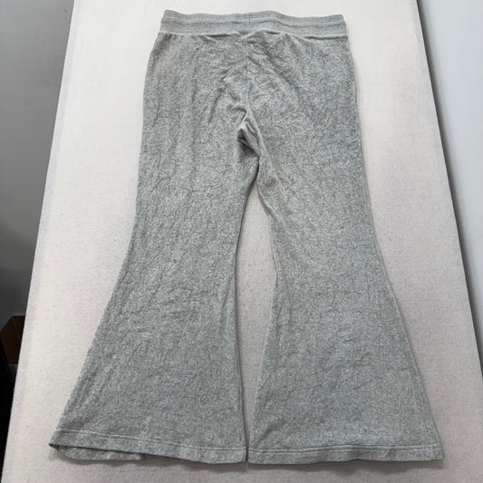 Juicy Couture Women Heather Gray Terrycloth Bell Bottom Flare Track Pant Size XL