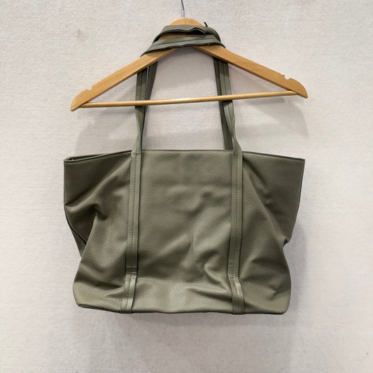 Steve Madden Olive Green Leather Studded Casual Wear Shoulder Tote Bag