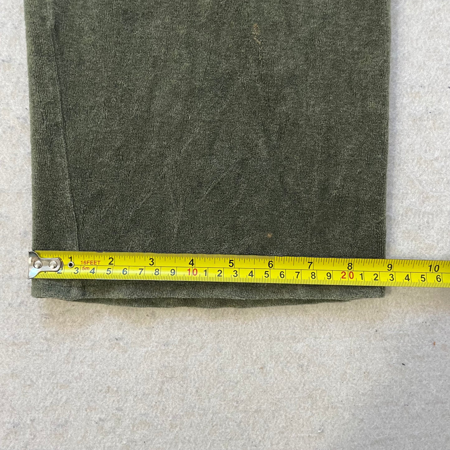 Vintage Juicy Couture Womens Olive Green Velour Flared Leg Track Pant Y2k Size L
