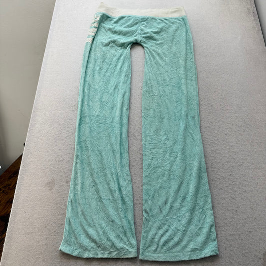 Victoria's Secret PINK Women's Mint Blue Terry Cloth Flared Lounge Pants Size M