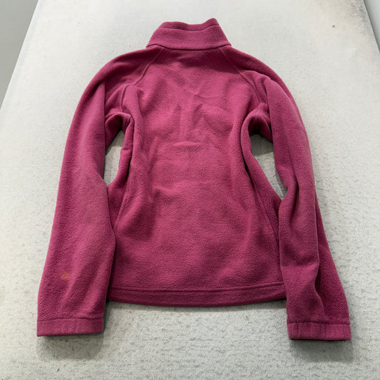 Columbia Sportswear Womens Fuchsia Pink Fleece Zip-Up Jacket Pockets Logo Size S
